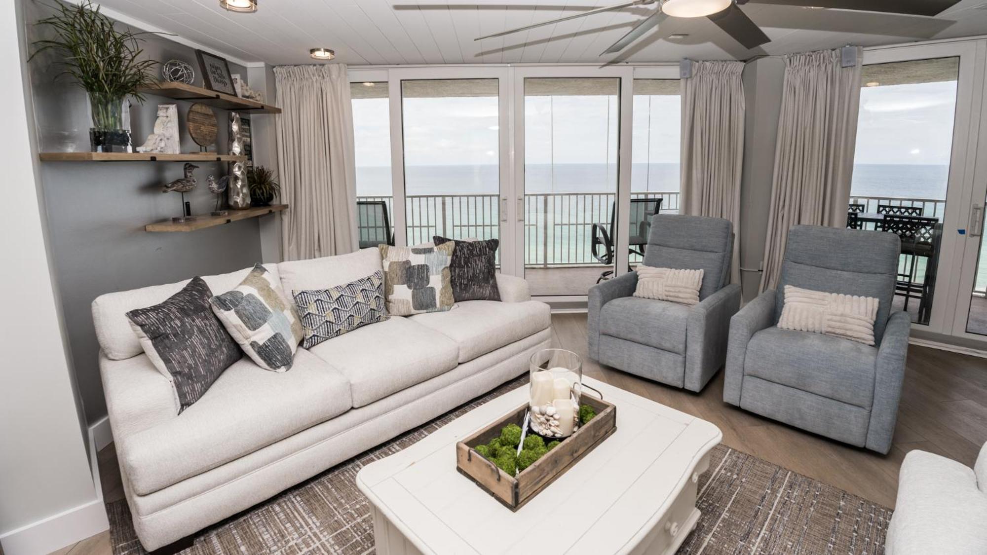 New Rental - 3Br 3Ba Corner Beachfront - 2024 Remodel - 3 Pools, Tiki Hut, Gym, Tennis Panama City Beach Zewnętrze zdjęcie