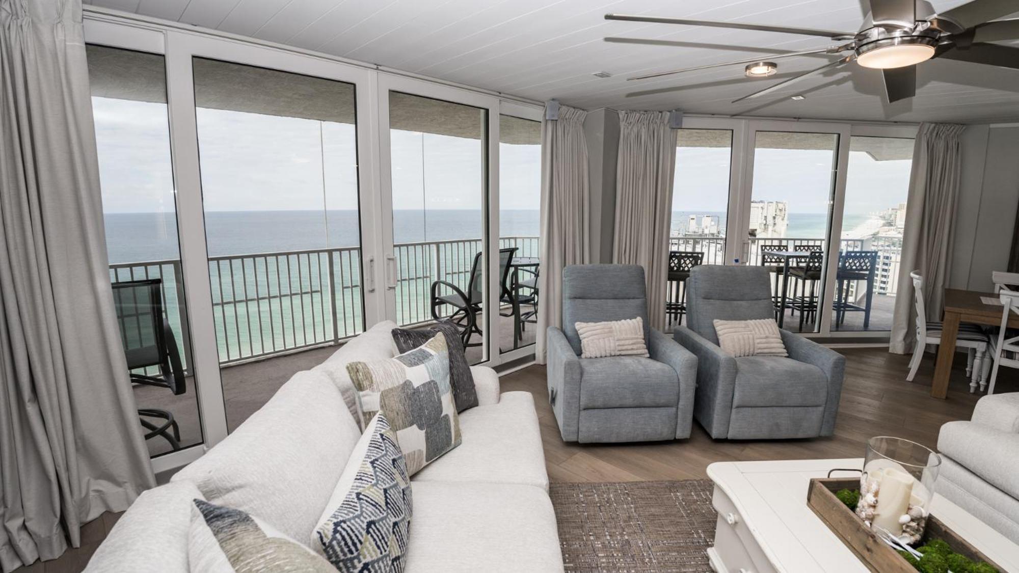 New Rental - 3Br 3Ba Corner Beachfront - 2024 Remodel - 3 Pools, Tiki Hut, Gym, Tennis Panama City Beach Zewnętrze zdjęcie